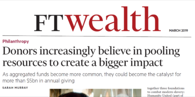 Donors increasingly believe in pooling resources to create a bigger impact